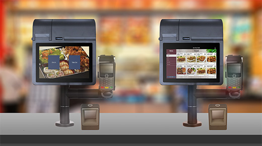 VESA Mounting <br />
OT-10 has VESA Mounting Interface Standard MIS-D75, <br />
75 mm X 75 mm, M4<br />
<br />
Counter or pole (dealer option)<br />
EFT terminal (dealer option)<br />
QR code reader (dealer option)