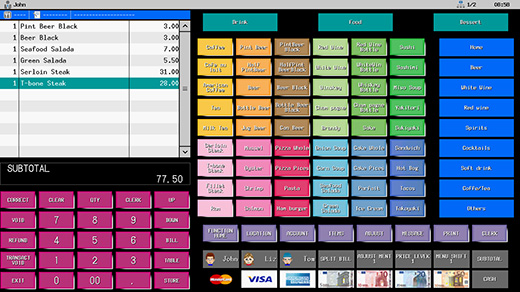 Screen image of HX-6500 software type-03 (Example with some graphical buttons) 