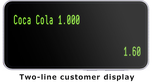 Use a small Android device or a device with browser capabilities as a two-line customer display. <br />
This feature allows you to repurpose old, unused Android phones or similar devices.